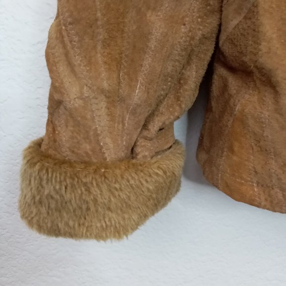 Leather Works Tan Suede Leather Faux Fur Jacket - Picture 6 of 13